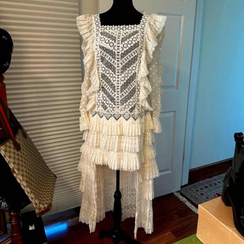 Zimmermann Size 1 Square Neckline Off White Short/Long Dress - Picture 4 of 13